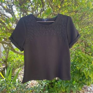 Madewell Black Embroidered Ivy Leaf Blouse S